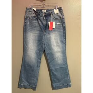 Lovervet by Vervet Tummy Control Cropped Jeans NWT Medium Wash High Rise